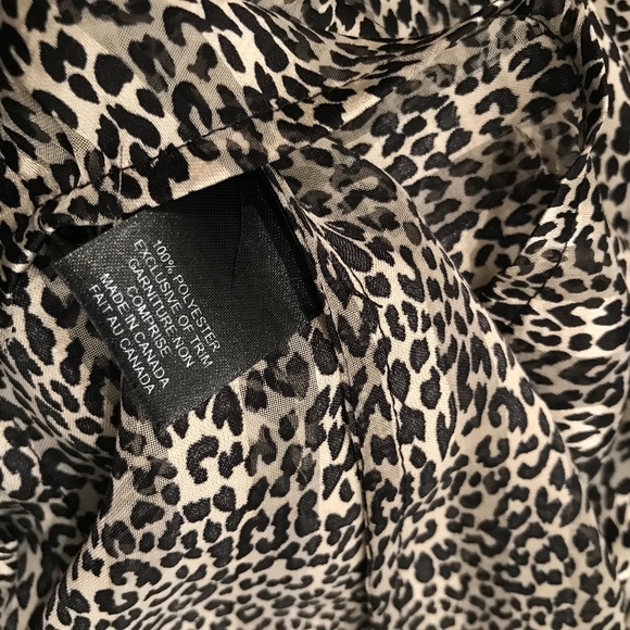 Pink Tartan Leopard Print Tie Neck Blouse Sz 0 XS - Picture 5 of 8